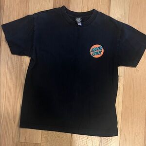 Santa Cruz Skateboards Black Tee shirt men medium Orange Logo graphic back
